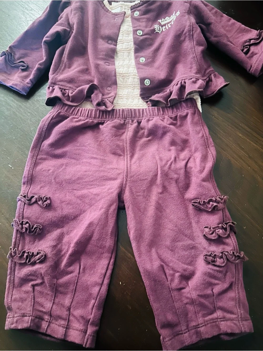 Baby Girl Juicy Couture Three-Piece Baby Set in Deep Plum